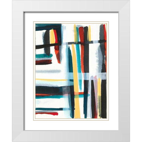 Book Shelf I White Modern Wood Framed Art Print with Double Matting by Fuchs, Jodi