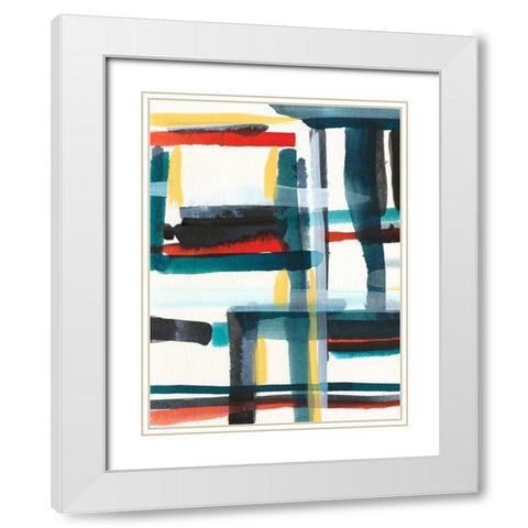 Book Shelf II White Modern Wood Framed Art Print with Double Matting by Fuchs, Jodi