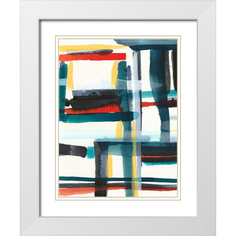 Book Shelf II White Modern Wood Framed Art Print with Double Matting by Fuchs, Jodi