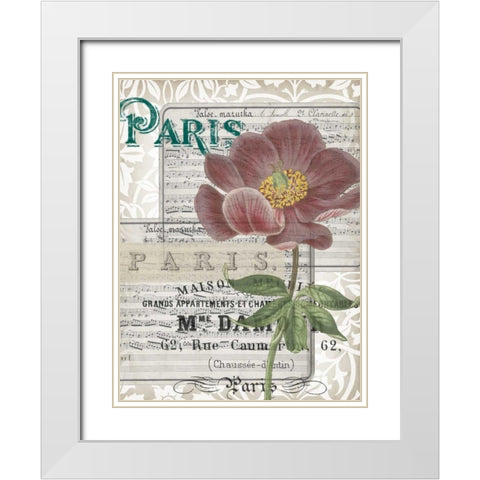 Musical Paris I White Modern Wood Framed Art Print with Double Matting by Goldberger, Jennifer