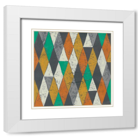 Luciens Pattern I White Modern Wood Framed Art Print with Double Matting by Zarris, Chariklia
