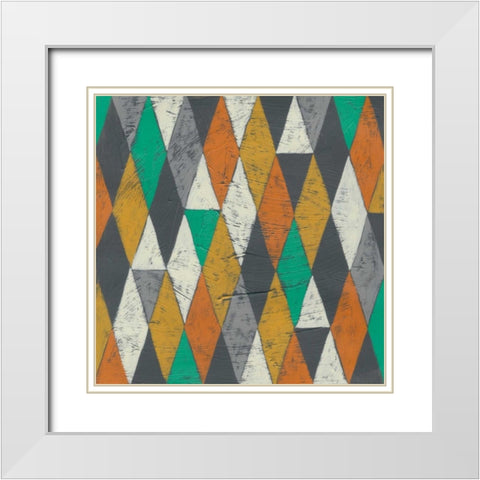 Luciens Pattern I White Modern Wood Framed Art Print with Double Matting by Zarris, Chariklia