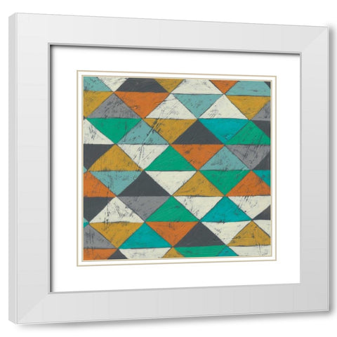 Luciens Pattern II White Modern Wood Framed Art Print with Double Matting by Zarris, Chariklia