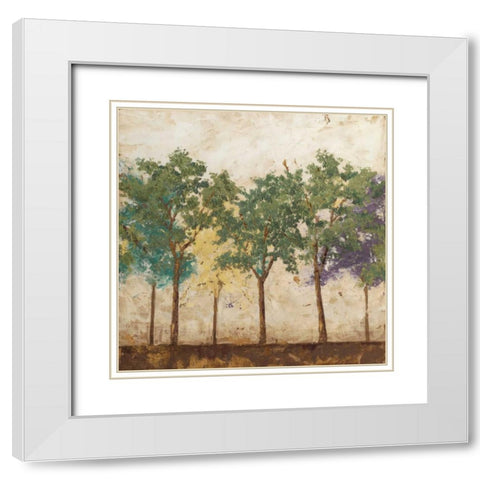 Arbor Discourse I White Modern Wood Framed Art Print with Double Matting by Meagher, Megan
