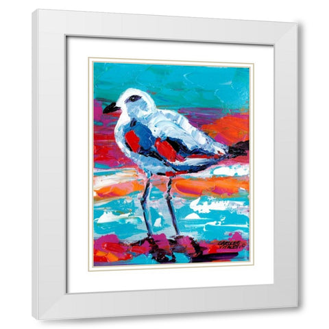 Seaside Birds I White Modern Wood Framed Art Print with Double Matting by Vitaletti, Carolee