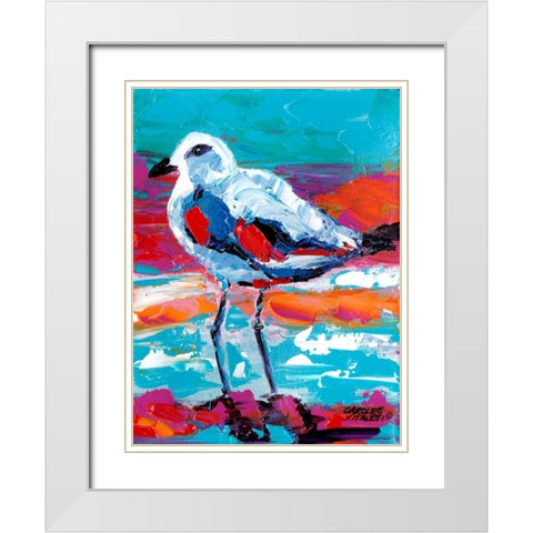 Seaside Birds I White Modern Wood Framed Art Print with Double Matting by Vitaletti, Carolee