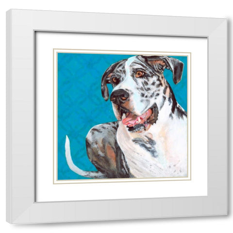Dlynns Dogs - Apollo White Modern Wood Framed Art Print with Double Matting by Roll, Dylnn