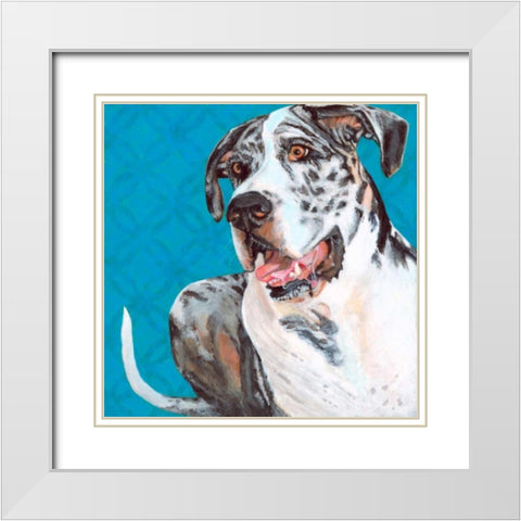 Dlynns Dogs - Apollo White Modern Wood Framed Art Print with Double Matting by Roll, Dylnn