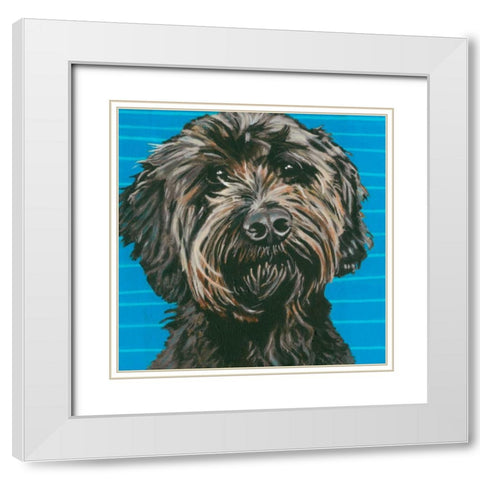 Dlynns Dogs - Mini White Modern Wood Framed Art Print with Double Matting by Roll, Dylnn