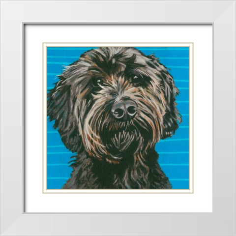 Dlynns Dogs - Mini White Modern Wood Framed Art Print with Double Matting by Roll, Dylnn