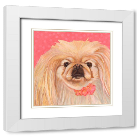 Dlynns Dogs - Pinky White Modern Wood Framed Art Print with Double Matting by Roll, Dylnn