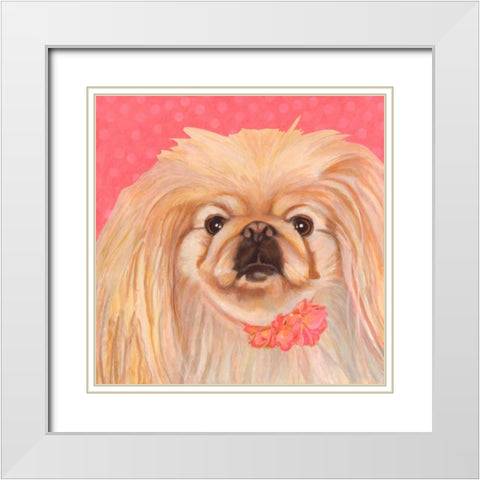 Dlynns Dogs - Pinky White Modern Wood Framed Art Print with Double Matting by Roll, Dylnn