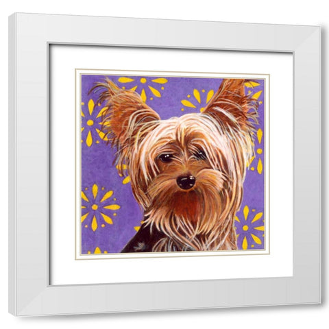 Dlynns Dogs - Ringo White Modern Wood Framed Art Print with Double Matting by Roll, Dylnn