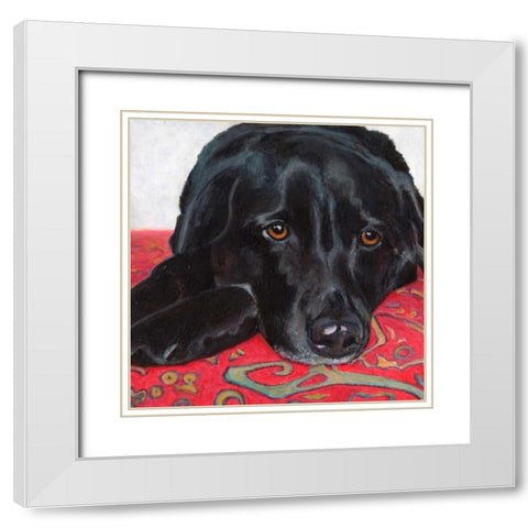 Dlynns Dogs - Tallulah White Modern Wood Framed Art Print with Double Matting by Roll, Dylnn