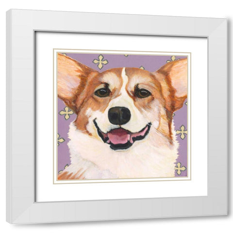 Dlynns Dogs - Teddy White Modern Wood Framed Art Print with Double Matting by Roll, Dylnn