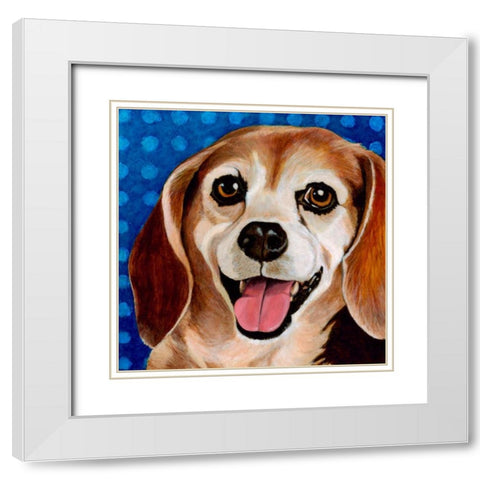 Dlynns Dogs - Zach White Modern Wood Framed Art Print with Double Matting by Roll, Dylnn