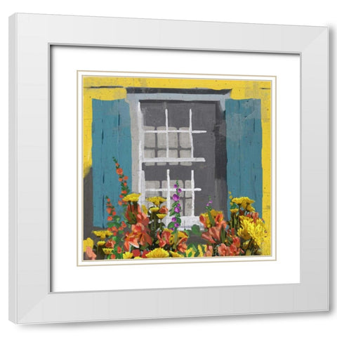 Window Floral I White Modern Wood Framed Art Print with Double Matting by Novak, Rick