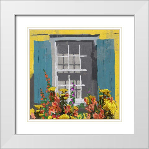 Window Floral I White Modern Wood Framed Art Print with Double Matting by Novak, Rick