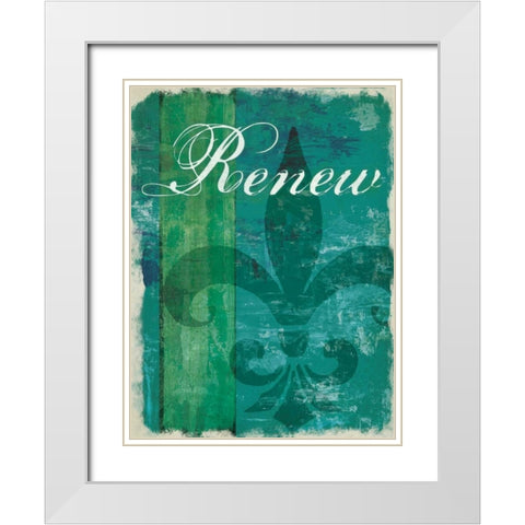 Renew - Unwind I White Modern Wood Framed Art Print with Double Matting by Pied Piper Creative