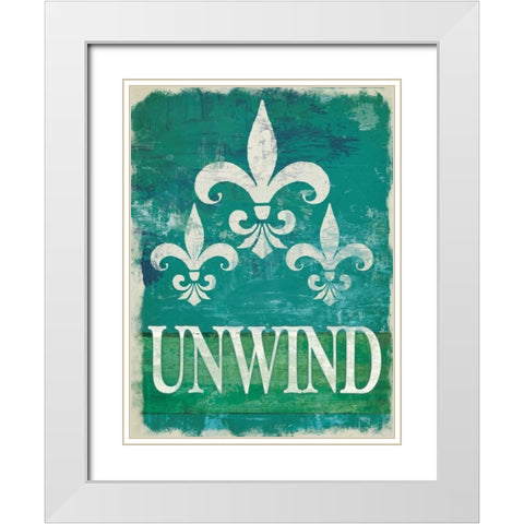 Renew - Unwind II White Modern Wood Framed Art Print with Double Matting by Pied Piper Creative