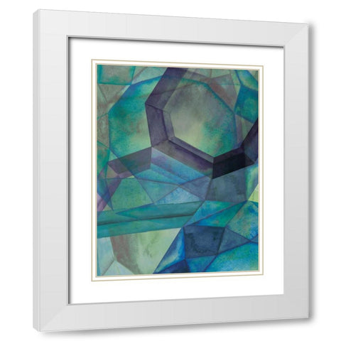 Gemstones III White Modern Wood Framed Art Print with Double Matting by Popp, Grace