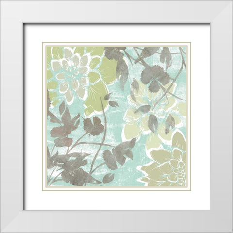 Dahlias and Petals II White Modern Wood Framed Art Print with Double Matting by Goldberger, Jennifer