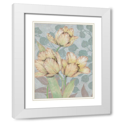 Trois Fleurs II White Modern Wood Framed Art Print with Double Matting by OToole, Tim
