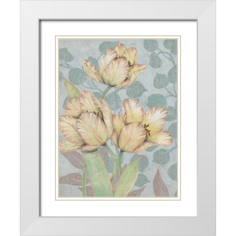 Trois Fleurs II White Modern Wood Framed Art Print with Double Matting by OToole, Tim