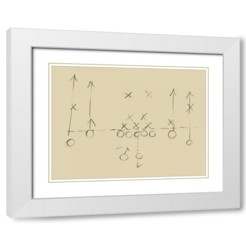 Playbook I White Modern Wood Framed Art Print with Double Matting by Harper, Ethan
