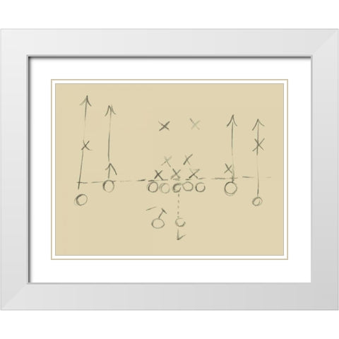 Playbook I White Modern Wood Framed Art Print with Double Matting by Harper, Ethan