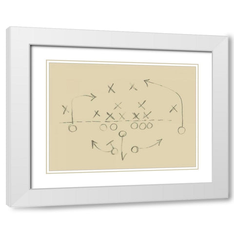 Playbook II White Modern Wood Framed Art Print with Double Matting by Harper, Ethan