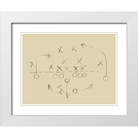 Playbook II White Modern Wood Framed Art Print with Double Matting by Harper, Ethan
