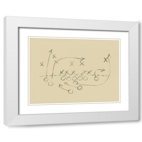 Playbook IV White Modern Wood Framed Art Print with Double Matting by Harper, Ethan