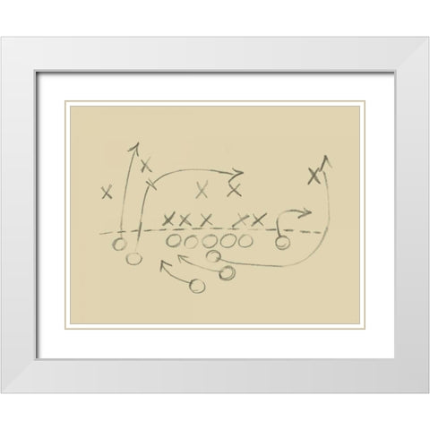 Playbook IV White Modern Wood Framed Art Print with Double Matting by Harper, Ethan