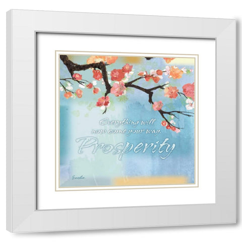 Blue Floral Inspiration XI White Modern Wood Framed Art Print with Double Matting by Evelia Designs