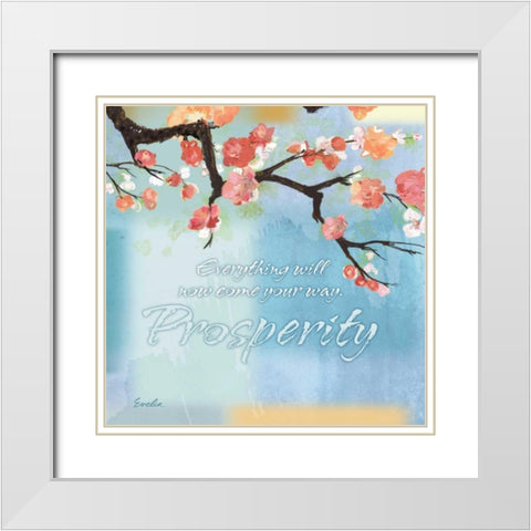 Blue Floral Inspiration XI White Modern Wood Framed Art Print with Double Matting by Evelia Designs