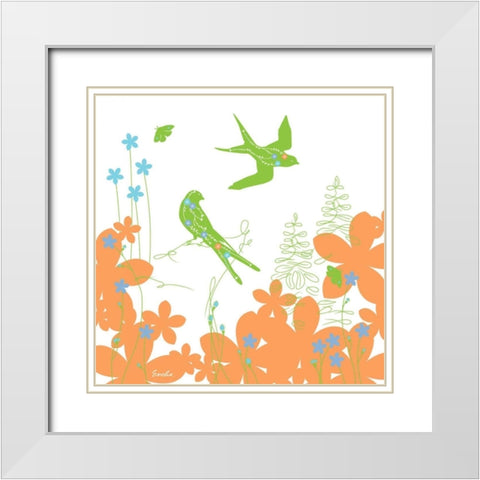 Springs Sweet Spell II White Modern Wood Framed Art Print with Double Matting by Evelia Designs