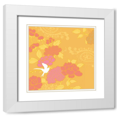 Mays Roses II White Modern Wood Framed Art Print with Double Matting by Evelia Designs