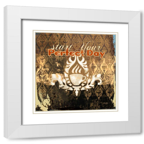 Coffee House I White Modern Wood Framed Art Print with Double Matting by Evelia Designs