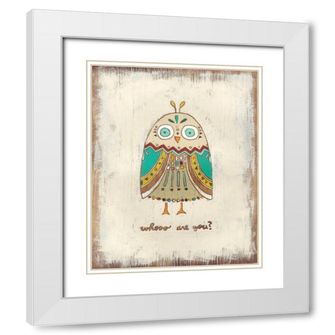 The Hoots I White Modern Wood Framed Art Print with Double Matting by Vess, June Erica