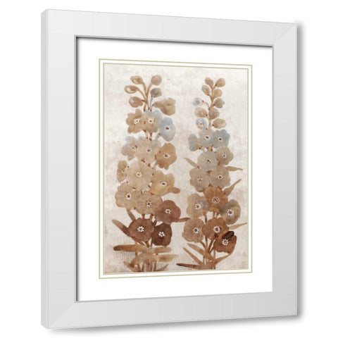 Wildflower Branch II White Modern Wood Framed Art Print with Double Matting by OToole, Tim