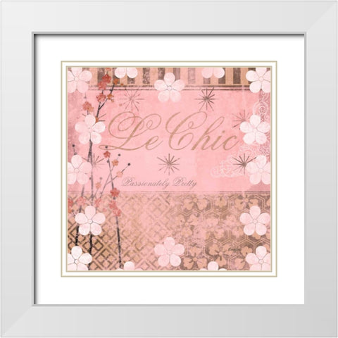 Haute in Pink I White Modern Wood Framed Art Print with Double Matting by Evelia Designs