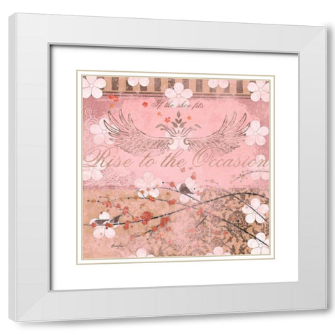 Haute in Pink II White Modern Wood Framed Art Print with Double Matting by Evelia Designs
