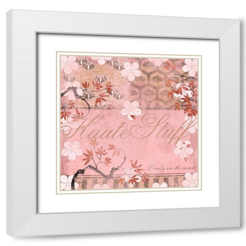 Haute in Pink III White Modern Wood Framed Art Print with Double Matting by Evelia Designs