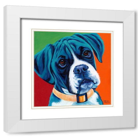 Cute Pups I White Modern Wood Framed Art Print with Double Matting by Vitaletti, Carolee