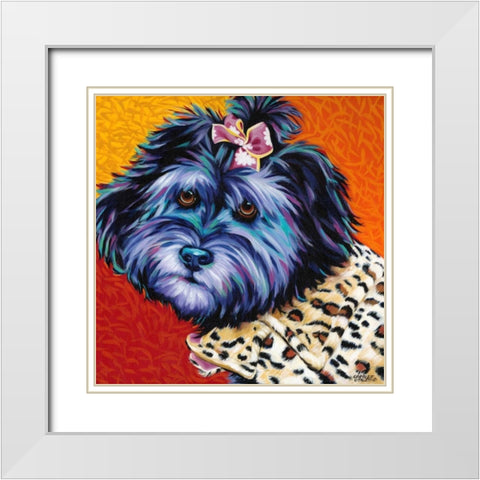 Cute Pups III White Modern Wood Framed Art Print with Double Matting by Vitaletti, Carolee