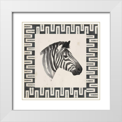 Safari Zebra I White Modern Wood Framed Art Print with Double Matting by Popp, Grace