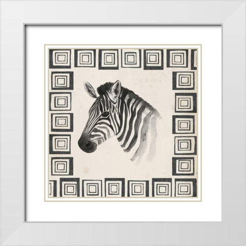 Safari Zebra II White Modern Wood Framed Art Print with Double Matting by Popp, Grace