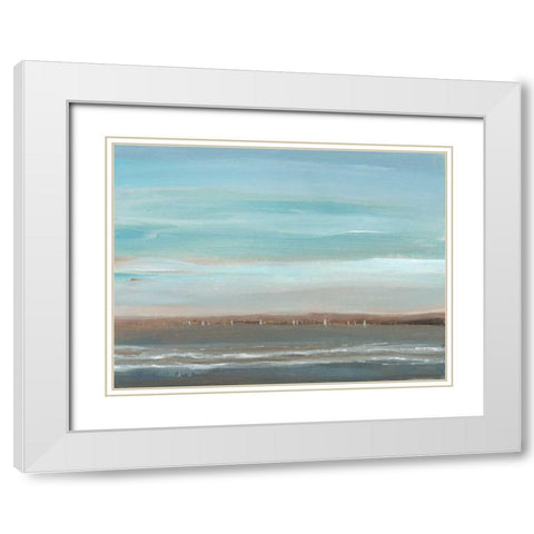 Distant Coast II White Modern Wood Framed Art Print with Double Matting by OToole, Tim