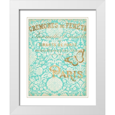 Paris in Gold II White Modern Wood Framed Art Print with Double Matting by Goldberger, Jennifer